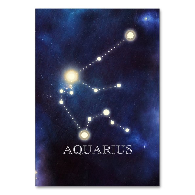 Konstellation | Aquarius | Bröllop Bordsnummer (Framsidan)