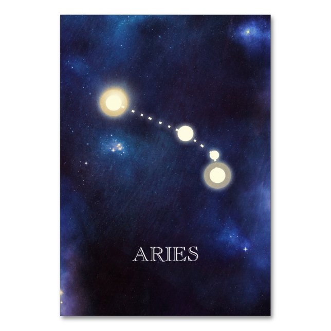 Konstellation | Aries | Bröllop Bordsnummer (Framsidan)