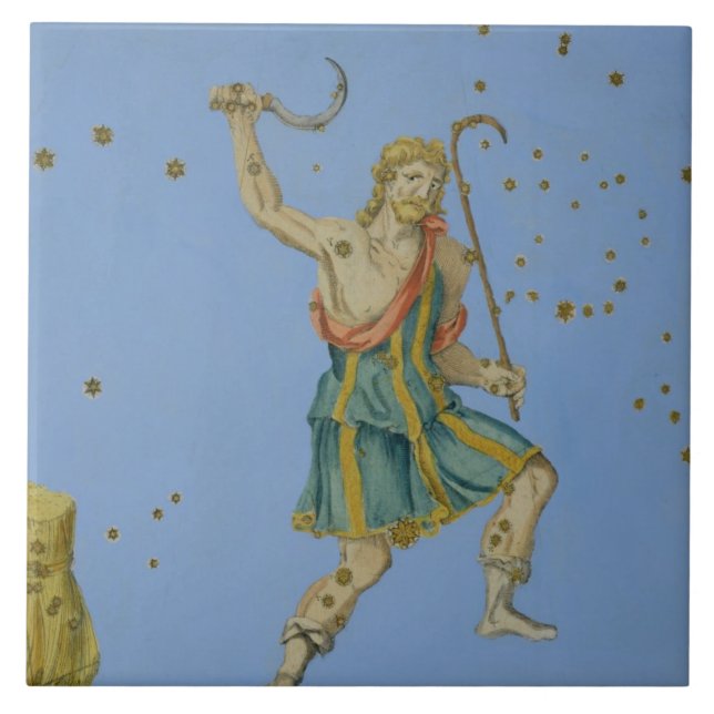Konstellation av Bootes, från "Uranometria" vid Kakelplatta (Framsidan)