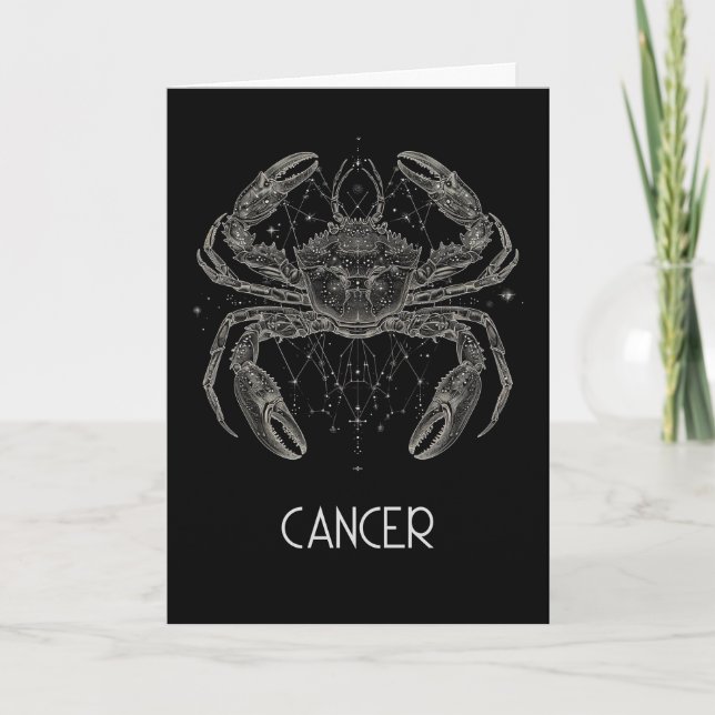 Konstellation av cancerzodiak, tomt, mappat kort (Framsida)