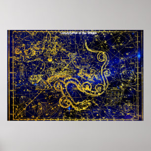 Konstellation av draken poster