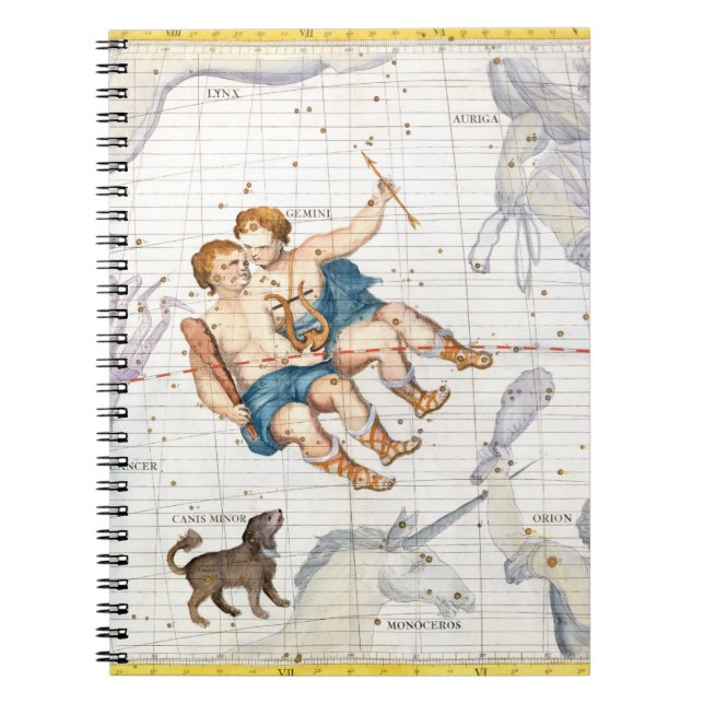 Konstellation av Gemini med Canisminderårigen, Anteckningsbok (Framsidan)