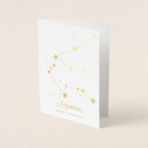 Konstellation av guldfoil Aquarius Zodiac-tecken