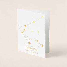 Konstellation av guldfoil Aquarius Zodiac-tecken Folierat Kort