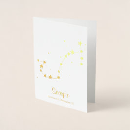 Konstellation av guldfoil SCORPIO Zodiac-tecken Folierat Kort