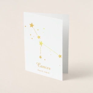 Konstellation av guldoljekANCER Zodiac-tecken Folierat Kort