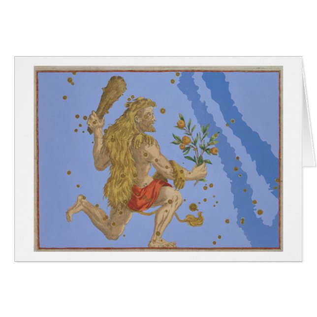 Konstellation av Hercules lions fäll, från 'Urano Hälsningskort (Framsidan Horizontal)