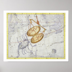 Konstellation av Libra, platta 7 från Atlas Coeles Poster