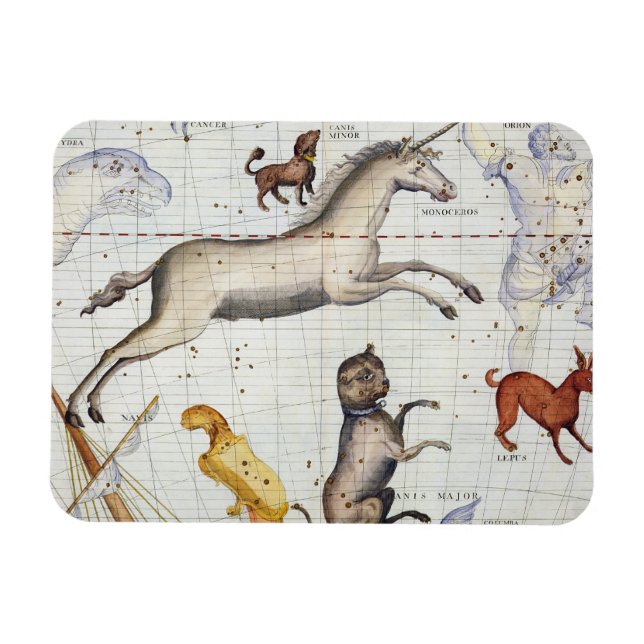 Konstellation av Monoceros med Canis Major och Mi Magnet (Horisontell)