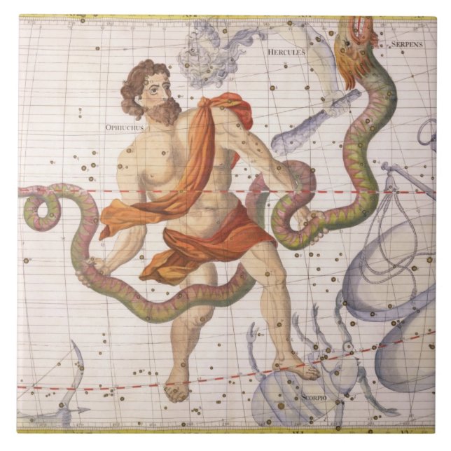 Konstellation av Ophiucus och Serpens, pläterar 22 Kakelplatta (Framsidan)