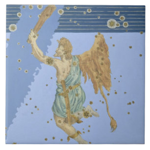 Konstellation av Orion, från "Uranometria" vid Kakelplatta