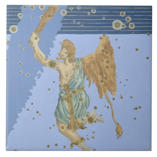 Konstellation av Orion, från "Uranometria" vid Kakelplatta (Framsidan)