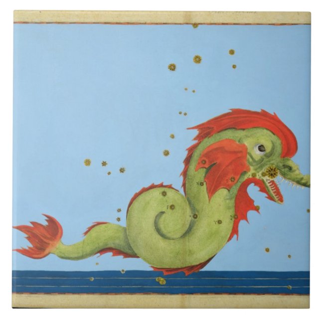 Konstellation av Pisces, från "Uranometria" vid Kakelplatta (Framsidan)