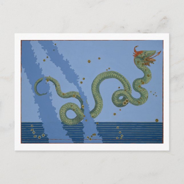Konstellation av serpens Caput och Serpens Cauda. Vykort (Framsida)