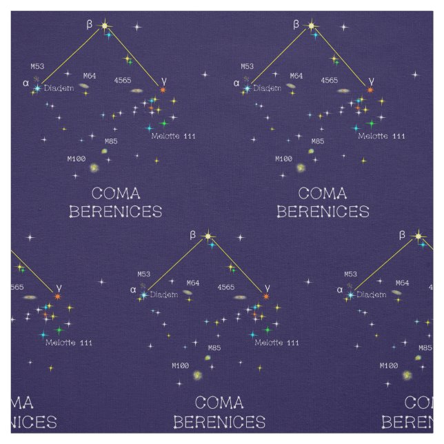 Konstellation av Stars Coma Berenices Tyg (Provkarta)