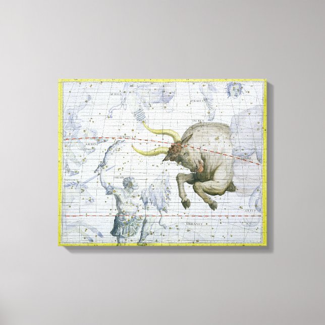 Konstellation av Taurus, tallrik 2 från Atlas Coel Canvastryck (Framsida)