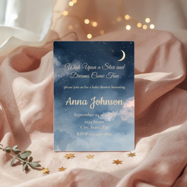 Konstellation Baby Shower Inbjudan | Akvarell (Skapare uppladdad)
