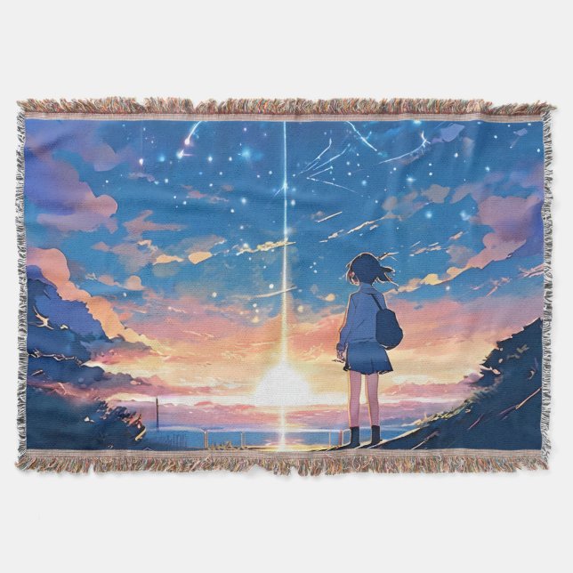 konstellation med skjutstjärnor filt (Framsidan)