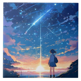 konstellation med skjutstjärnor kakelplatta