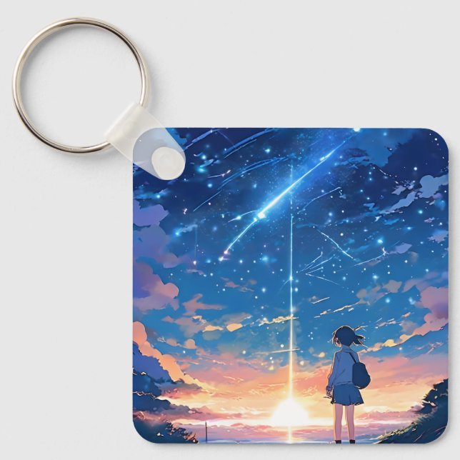 konstellation med skjutstjärnor nyckelring (Framsida)