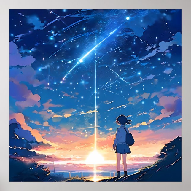 konstellation med skjutstjärnor poster (Framsidan)