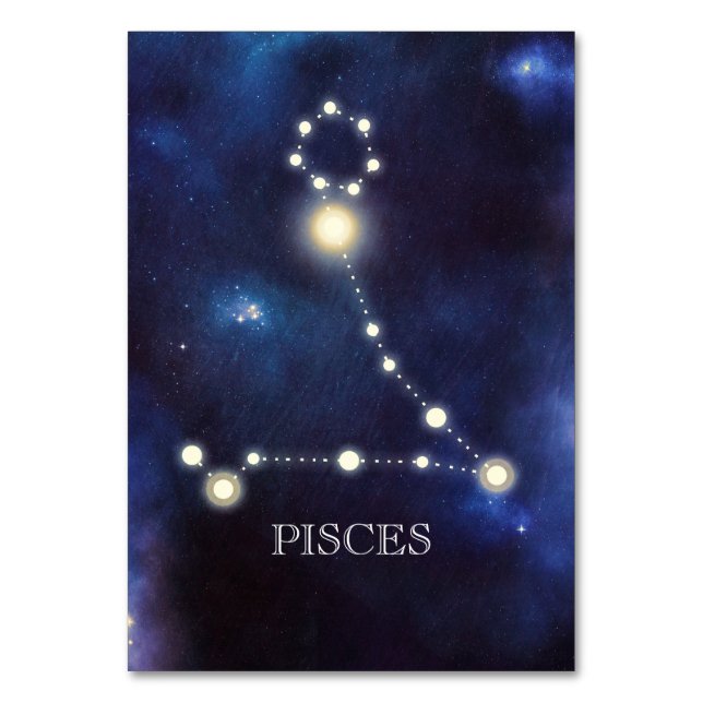 Konstellation | Pisces | Bröllop Bordsnummer (Framsidan)