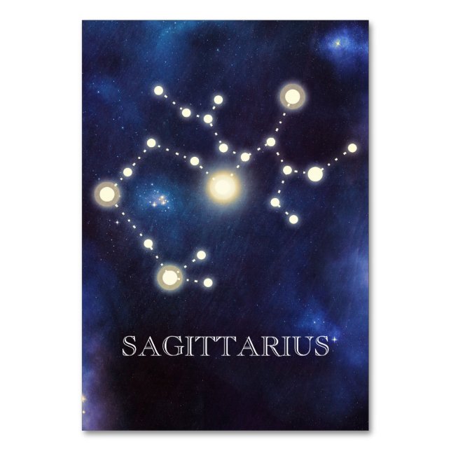 Konstellation | Sagittarius | Bröllop Bordsnummer (Framsidan)