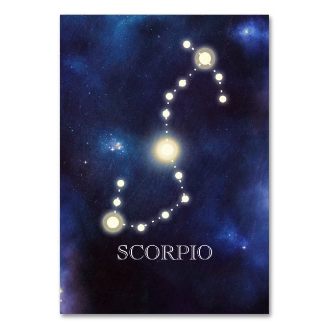 Konstellation | Scorpio | Bröllop Bordsnummer (Framsidan)