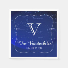 Konstellationer om Blue Bröllop Napkin Pappersservett