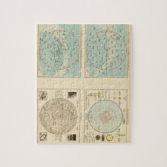 Konstellationer, solsystem, Måne Pussel (Vertikal)