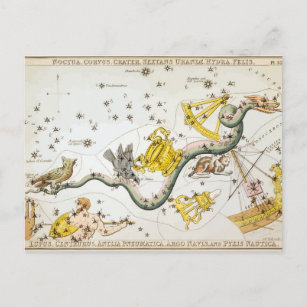 Konstellationer - stjärnor - klassisk astronomi vykort