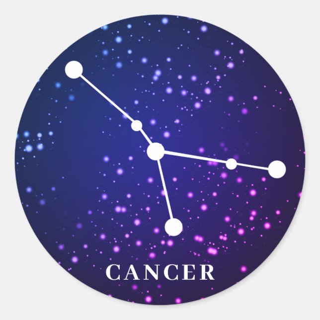 Konstellationsdesign för cancerzodiak runt klistermärke (Framsida)