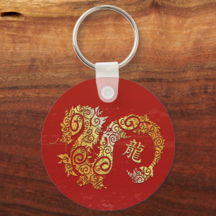 Konstellationstecken för Dragon Chinese Zodiac Hor Nyckelring