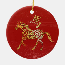 Konstellationstecken för Horse China Zodiac Horosc Julgransprydnad Keramik