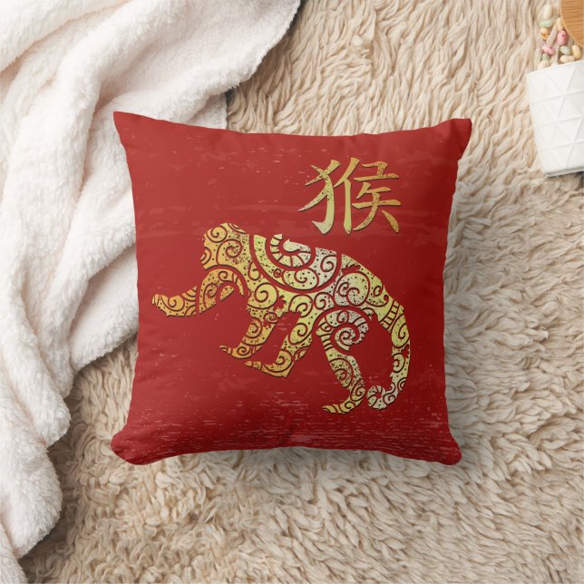 Konstellationstecken för monkey Chinese Zodiac Hor Kudde (Filt)