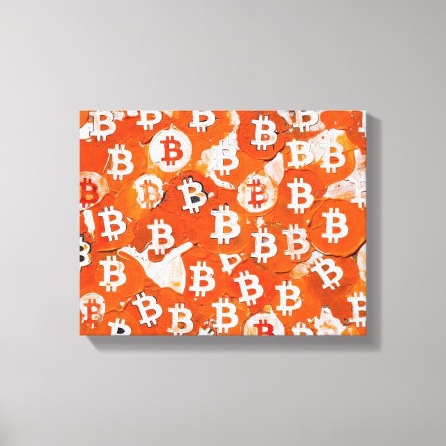 Konsten av Bitcoin (#1) oljemålning Canvastryck (Framsida)
