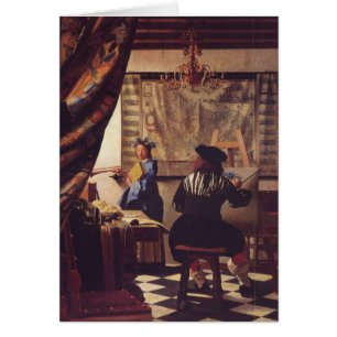 Konsten av målning av Johannes Vermeer Hälsningskort