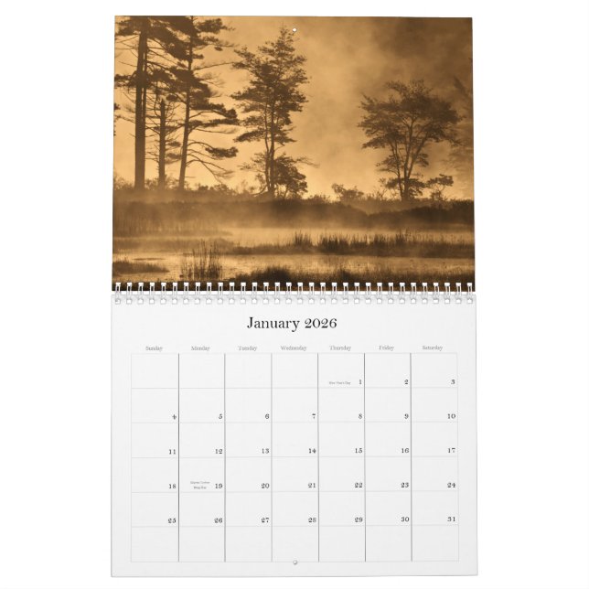 Konsten av naturen kalender (Jan 2026)