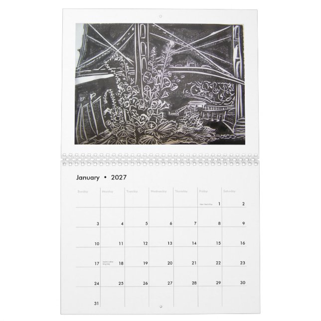 Konsten av O.H. skräddarsy Vilag - Kalender (Jan 2027)