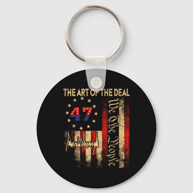 Konsten för avtalsledaren Donal Trump-Vintagen Nyckelring (Framsida)