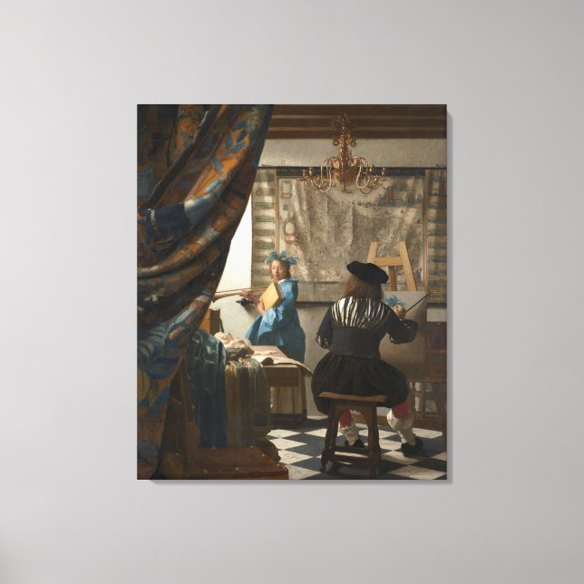 Konsten för målning av Johannes Vermeer Canvastryck (Framsida)