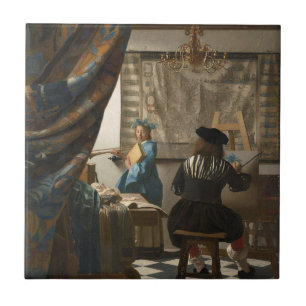 Konsten för målning av Johannes Vermeer Kakelplatta