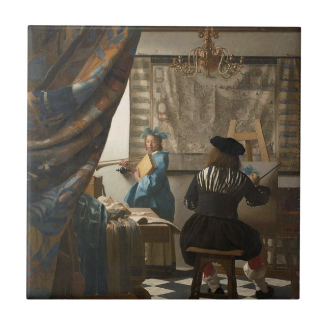 Konsten för målning av Johannes Vermeer  Kakelplatta (Framsidan)
