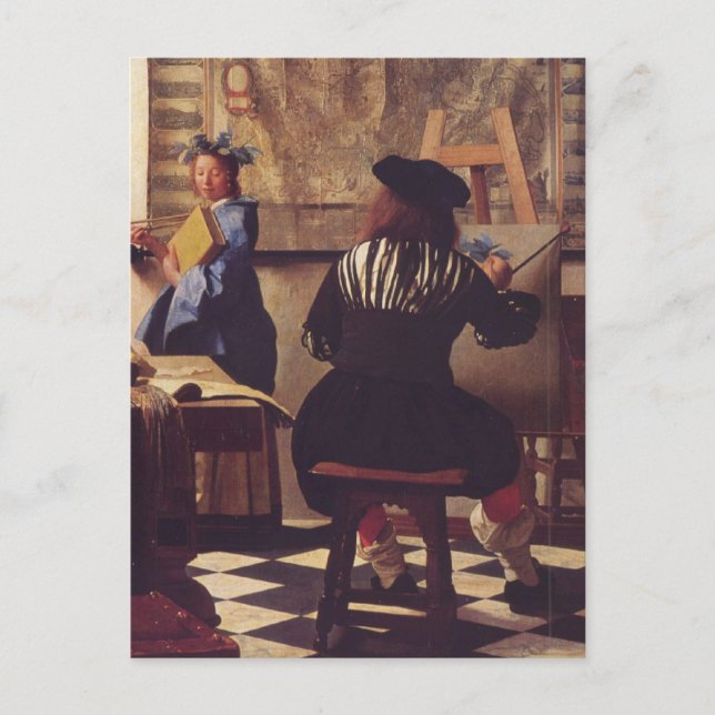 Konsten för målning av Johannes Vermeer Vykort (Framsida)