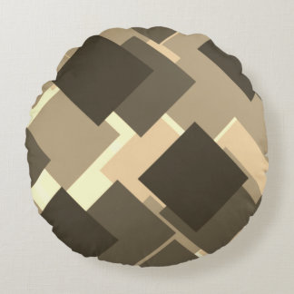 Konsten med rutmönster rund kudde