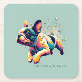 Konsten under blå underlägg papper kvadrat