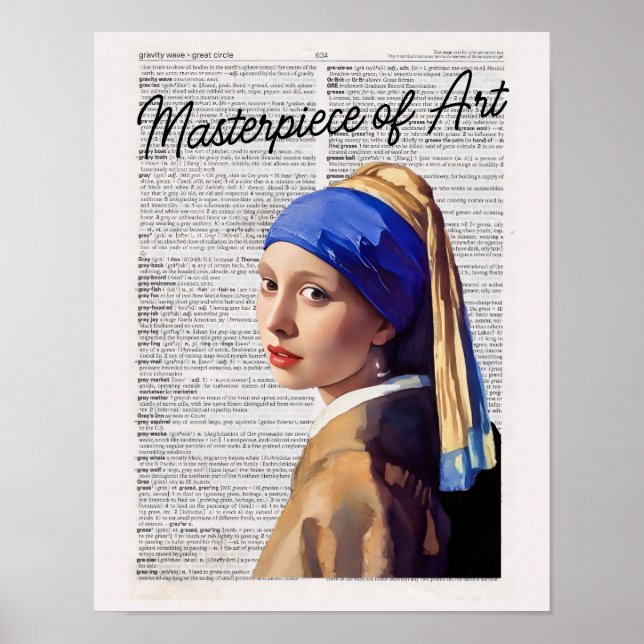 Konstens mästerverk med Pearl Earring Poster (Framsidan)
