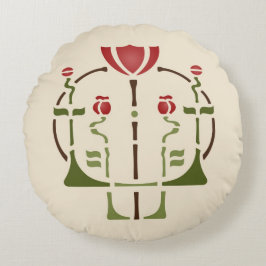 Konster & hantverkvallmon stencilerar rund kudde