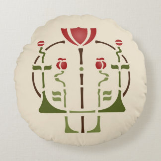 Konster & hantverkvallmon stencilerar rund kudde