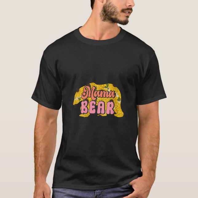 Könsterben Mamma Bear Flower Mamma Mor dag V T Shirt (Framsida)